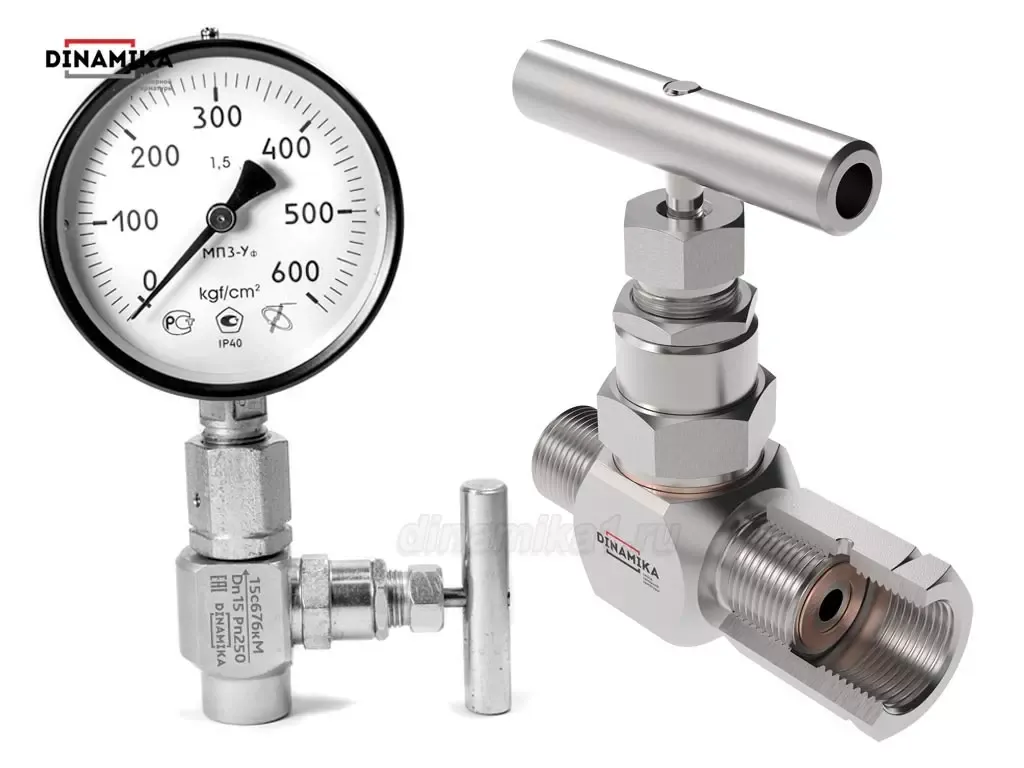 Стальной клапан 15с67бк Ду15 для манометров и КИП